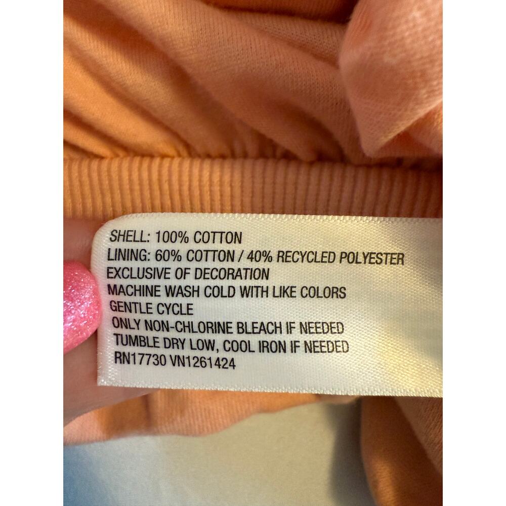 Wild Fable NWOT Cropped Bubble Hem Cozy Sweatshirt‎ Women's M Peach Athleisure - Picture 7 of 12